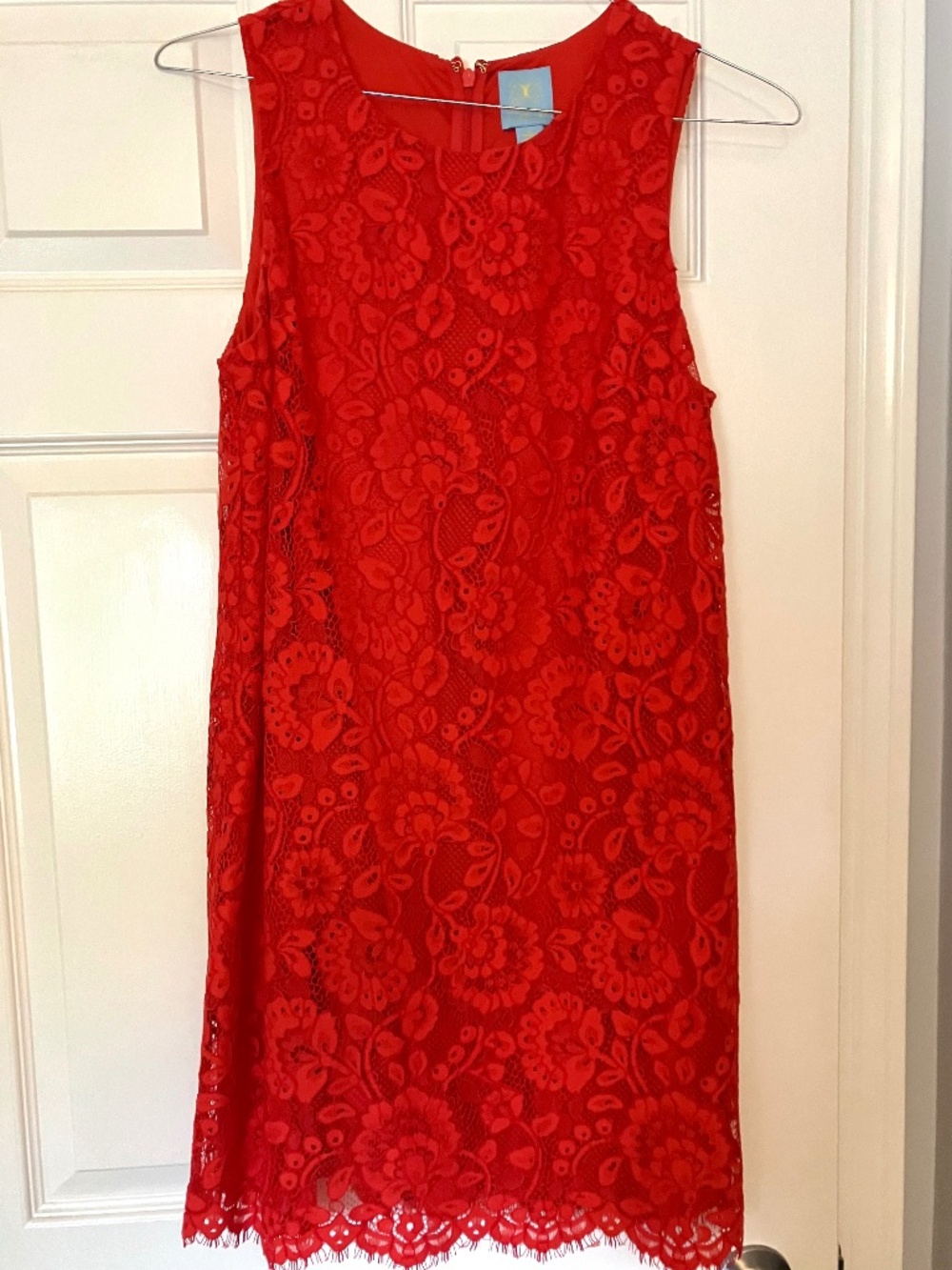 CeCe Red Floral Lace Dress